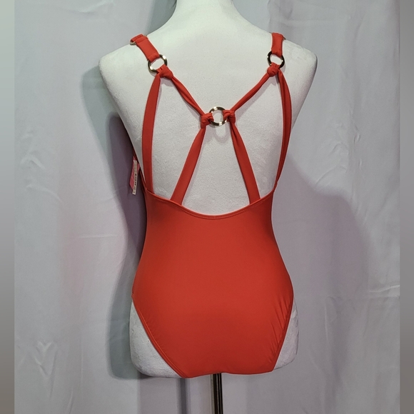 Uncommon Sense Women's NWT Orange One Piece Back Cut Out Swimsuit Size Small - Picture 7 of 7